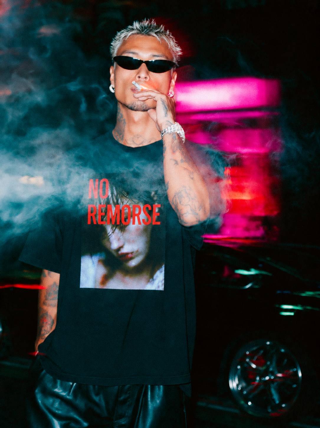 NO REMORSE — black, front, styled look