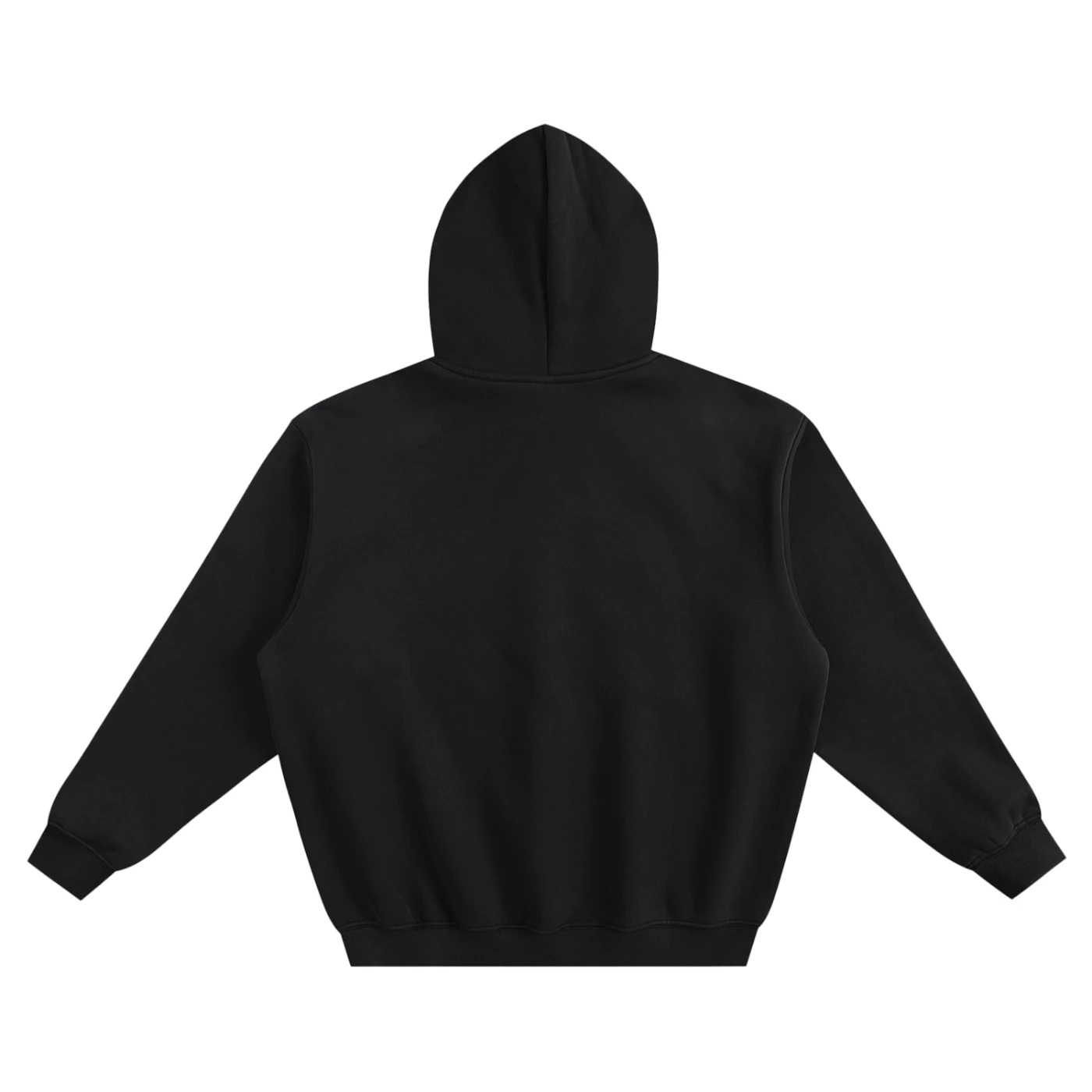 RED BRUSH HOODIE — black, back, product view