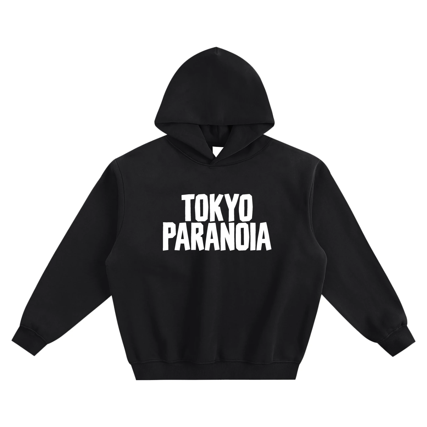 TOKYO PARANOIA HOODIE — black, front, product view