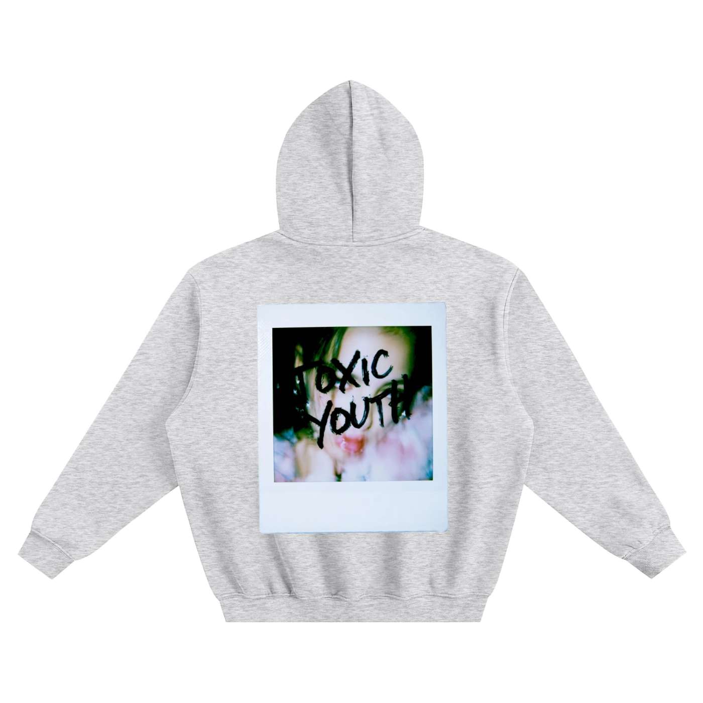 TOXIC YOUTH HOODIE — gray, back, product view